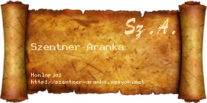 Szentner Aranka névjegykártya