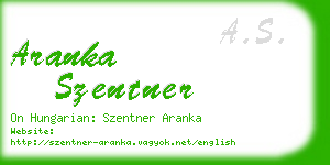 aranka szentner business card